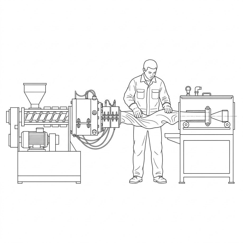 Как изготавливаются тяговые трубы во время запуска экструзии труб из ПВХ
